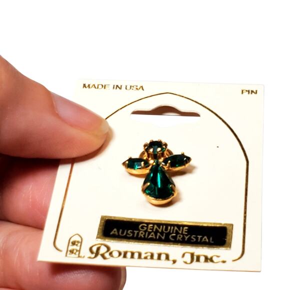 Irish Angel Pin Genuine Austrian Crystal - Picture 2 of 5